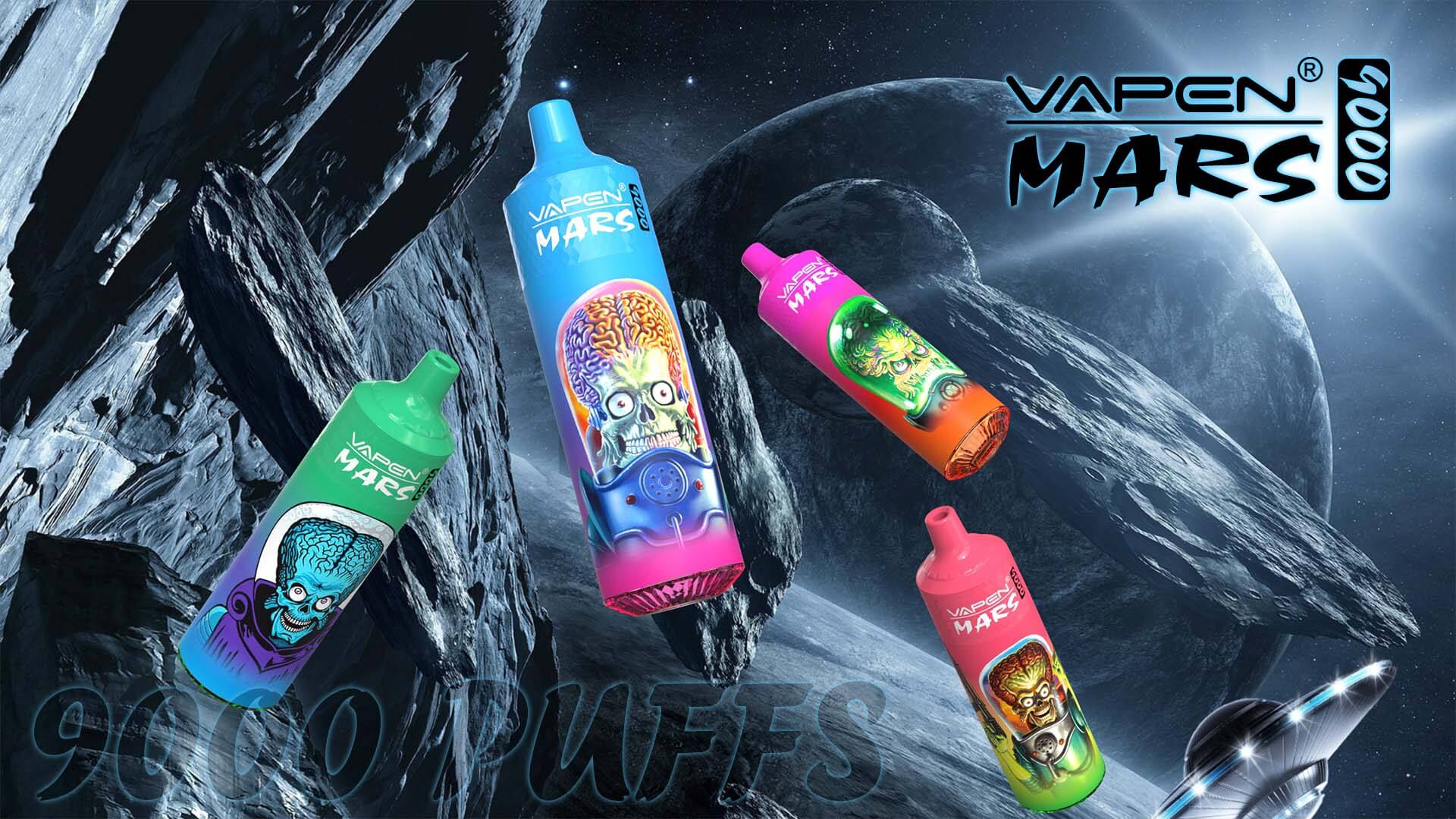 VAPEN MARS 9000 Puff Disposable Vape RANDM Tornado 9K Bottom RGB Light Best Flavors Ack Ack Vapor Mesh Coil