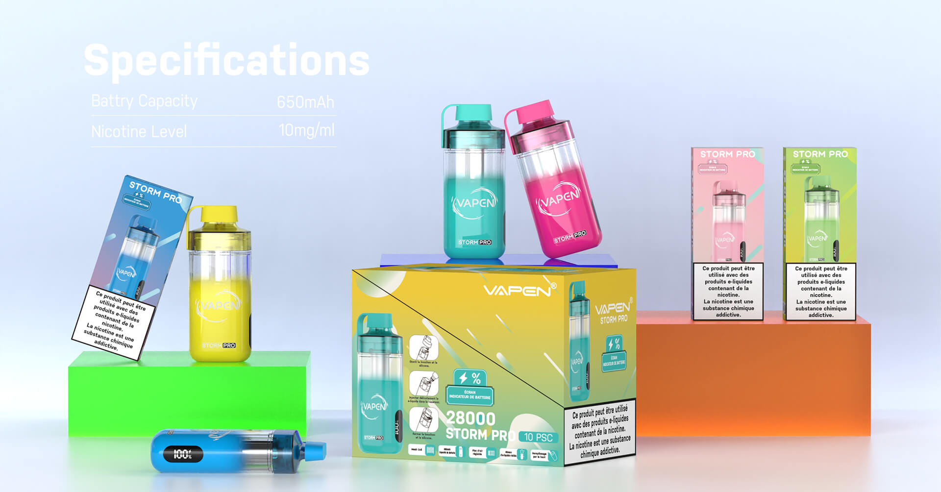 VAPEN STORM Pro Refilled 28000 Puff Open System Vape Pod TPD Compliant France Ban Free Electronic e Cigarette Smart Display JNR Falcon X Plus Vaper EU Warehouse