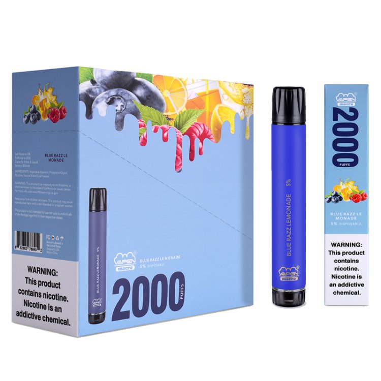 VAPEN MACRO 2000PUFFS VAPE PEN BLUE RAZZ LEMONADE