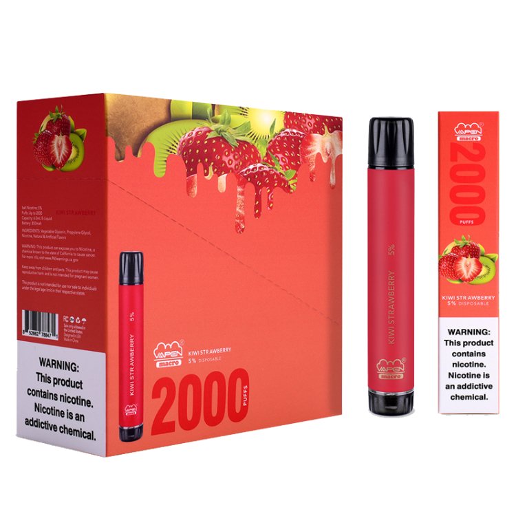 VAPEN MACRO 2000PUFFS VAPE PEN KIWI STRAWBERRY