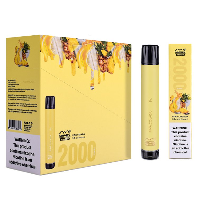 VAPEN MACRO 2000PUFFS VAPE PEN PINA COLADA