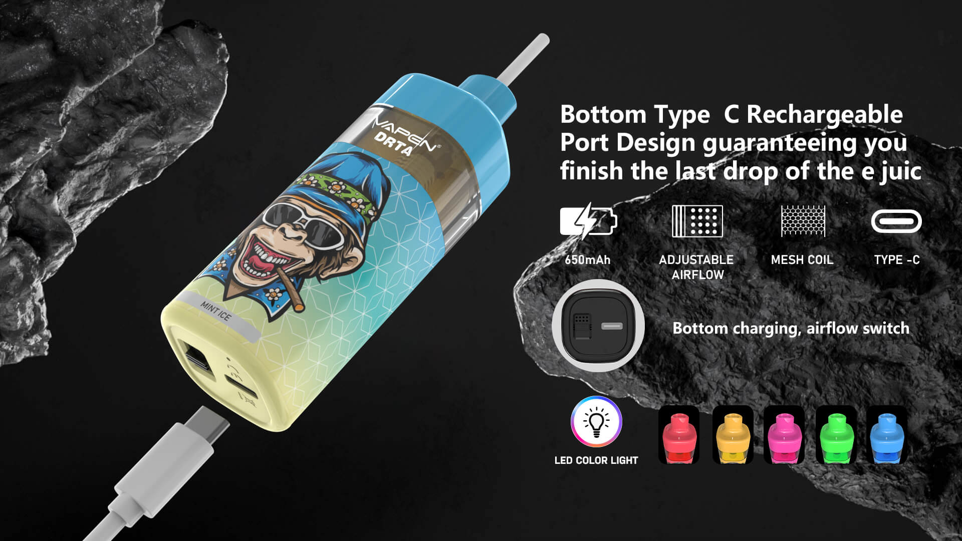 VAPEN DRTA 10000 Puffs RTA Disposable Vape 20ml Mesh Coil BANG PUFF Oil ...