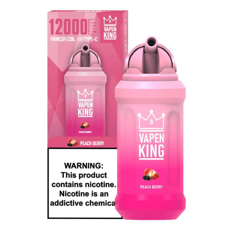 VAPEN KING 12000 Puffs Disposable Vape 22ml Mesh Coil BANG PUFF PEACH BERRY 2024 BEST FLAVORS