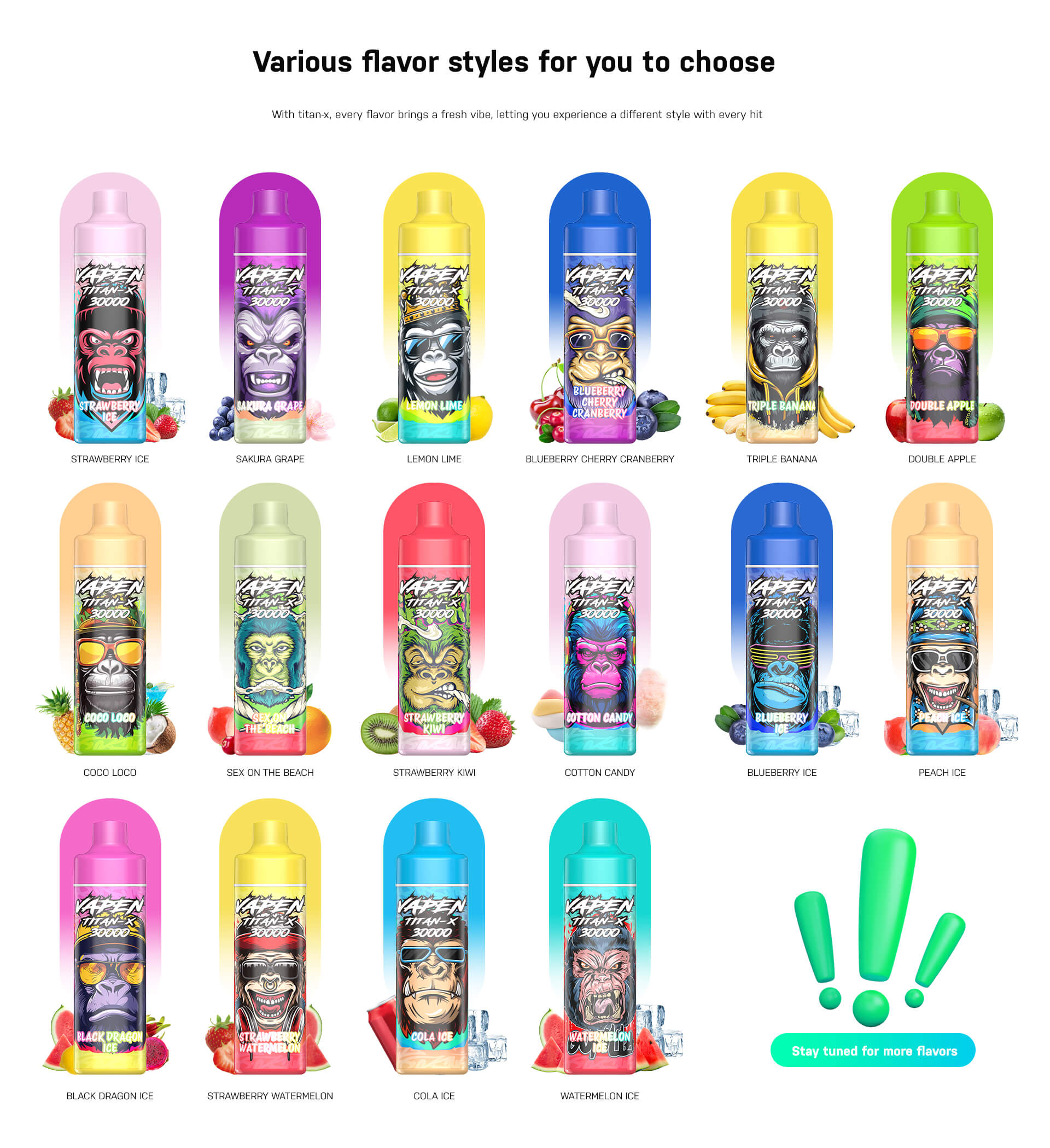 VAPEN TITAN-X 30K Puffs Rechargeable Disposable Vape in Razz Bar 16 Flavors