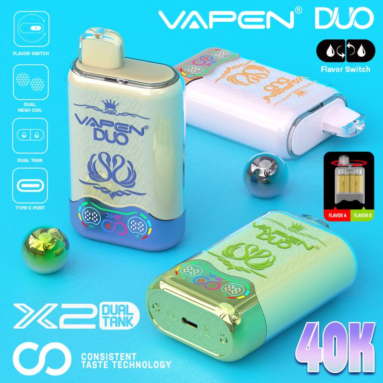 VAPEN DUO 40K Puff 2in1 Switch Double Flavors 40000 Puffs Disposable Electronic Cigarette Wholesale I Vape Pen Vaper Dual Tank Coil EU Warehouse Vapsolo Twins Triple 20000 30000 puff