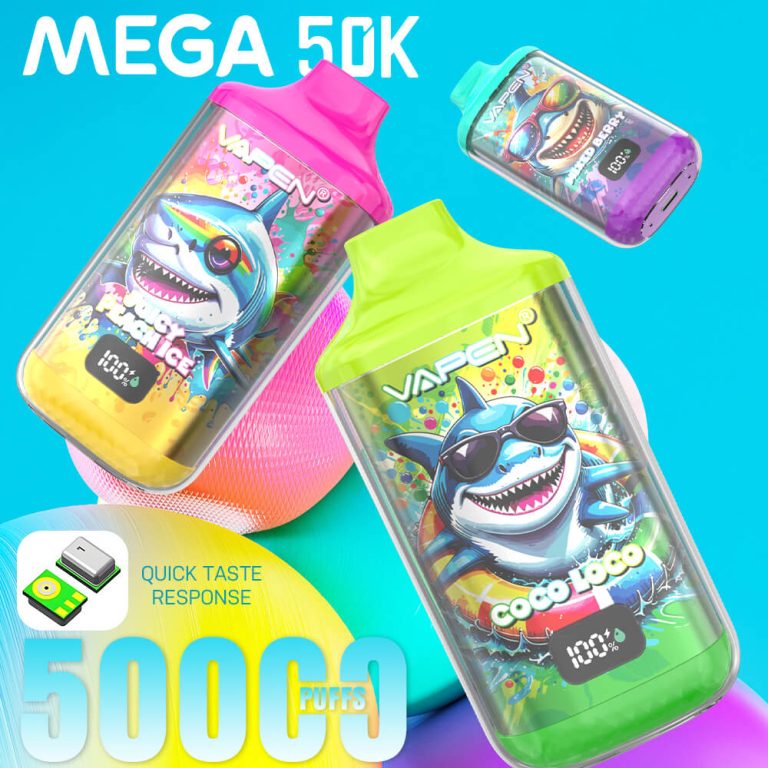 VAPEN MEGA 50K Puff Disposable Vape Pen 50000 60K 70K Puffs Vaper and Big Puffs Bar JNR Falcon X Plus Wholesale I Vape Elf Electronic Cigarette Bars EU Warehouse Fast Shipping (3)