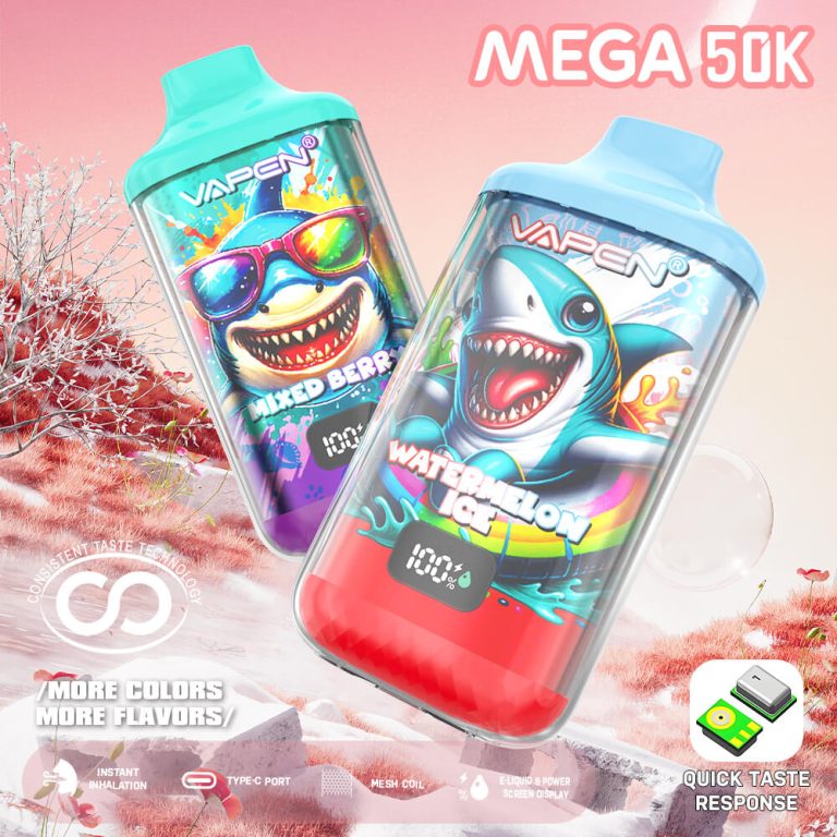 VAPEN MEGA 50K Puff Disposable Vape Pen 50000 60K 70K Puffs Vaper and Big Puffs Bar JNR Falcon X Plus Wholesale I Vape Elf Electronic Cigarette Bars EU Warehouse Fast Shipping (6)