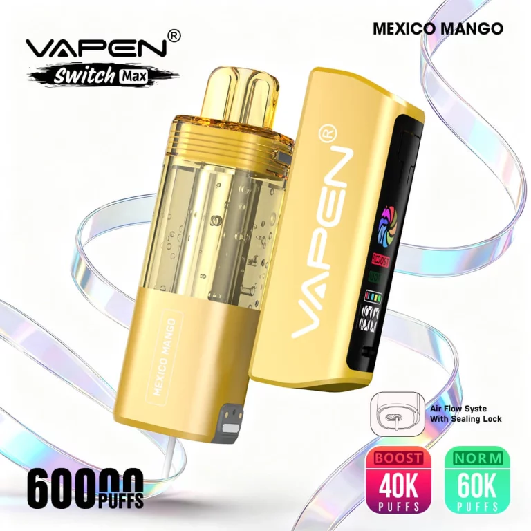 vapen-switch-max-60k-disposable-vape-60000-puffs-mesh-coil-bottom-airflow-leakproof-magnetic-pod-norm-boost-mode-typec-charging-premium-design-mexico-mango