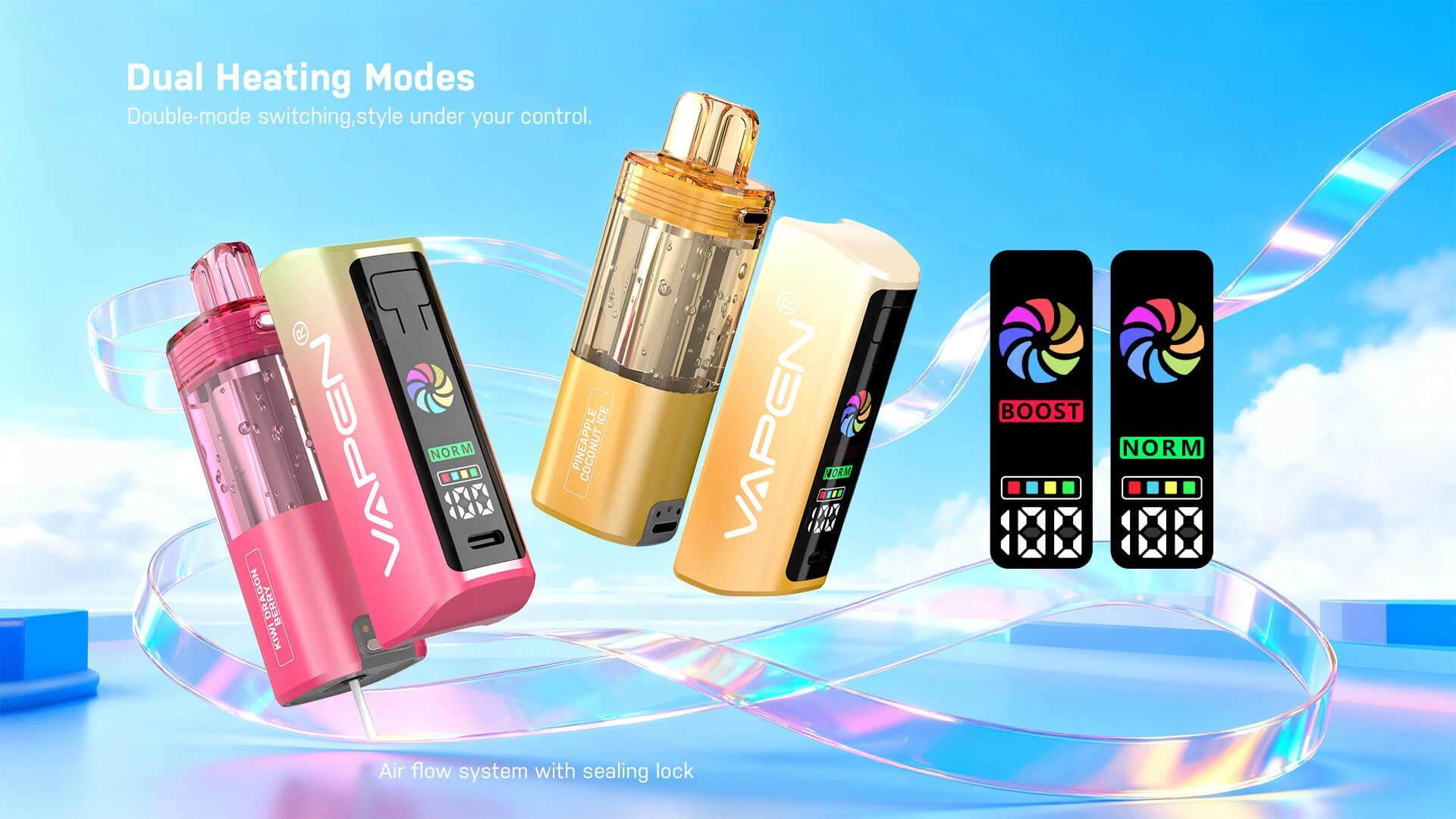 VAPEN SWITCH MAX 60K smart display showing battery and oil level with dual mode button and bottom airflow control 