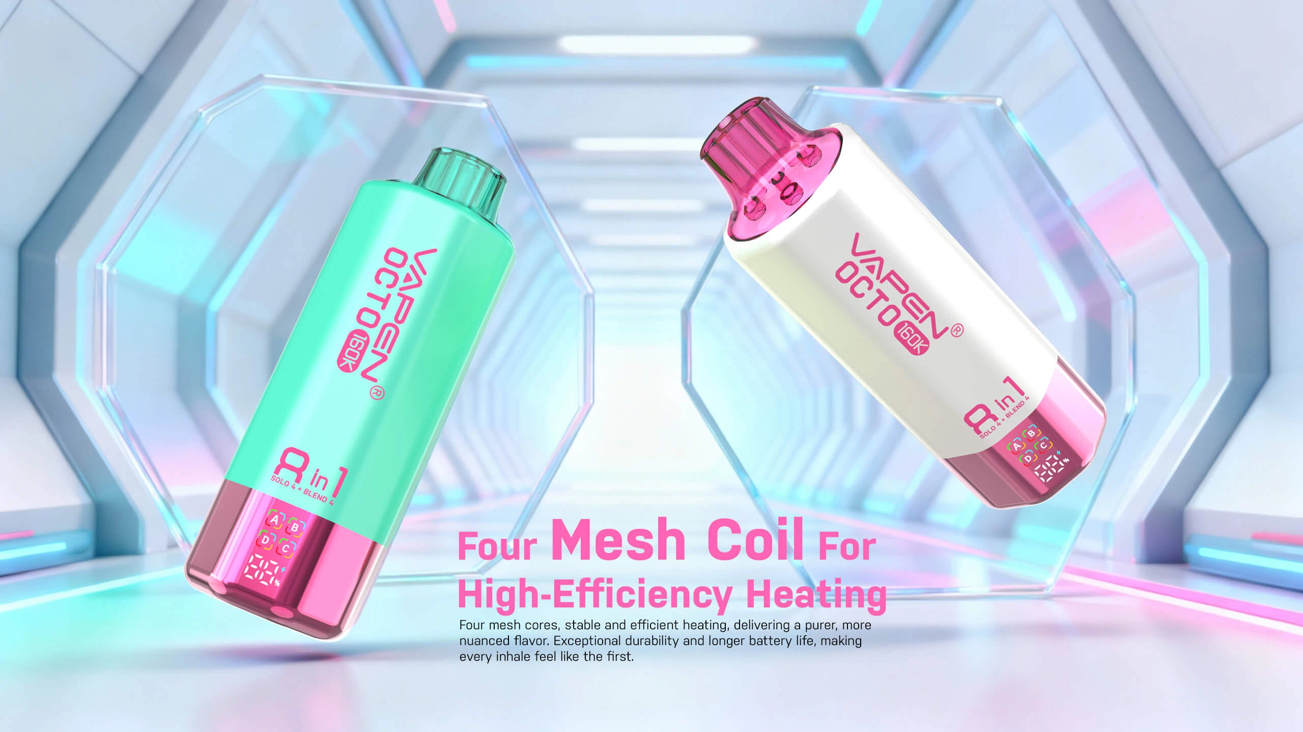 VAPEN OCTO 160K quad 1.0Ω mesh coil system providing four heating channels