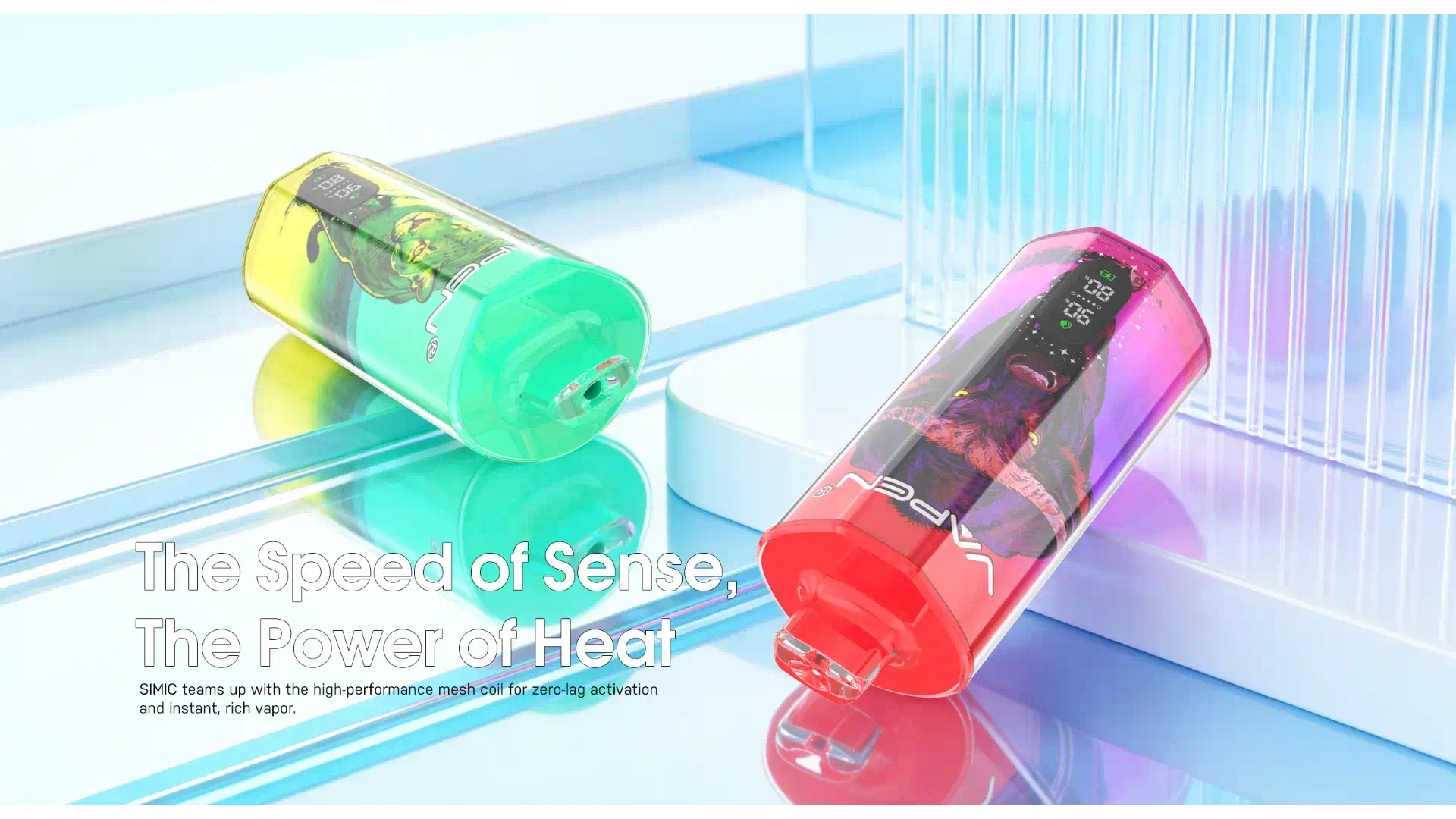 VAPEN AURA 100K SIMIC 16ms fast response with 1.0Ω mesh coil for instant activation and powerful vapor burst.