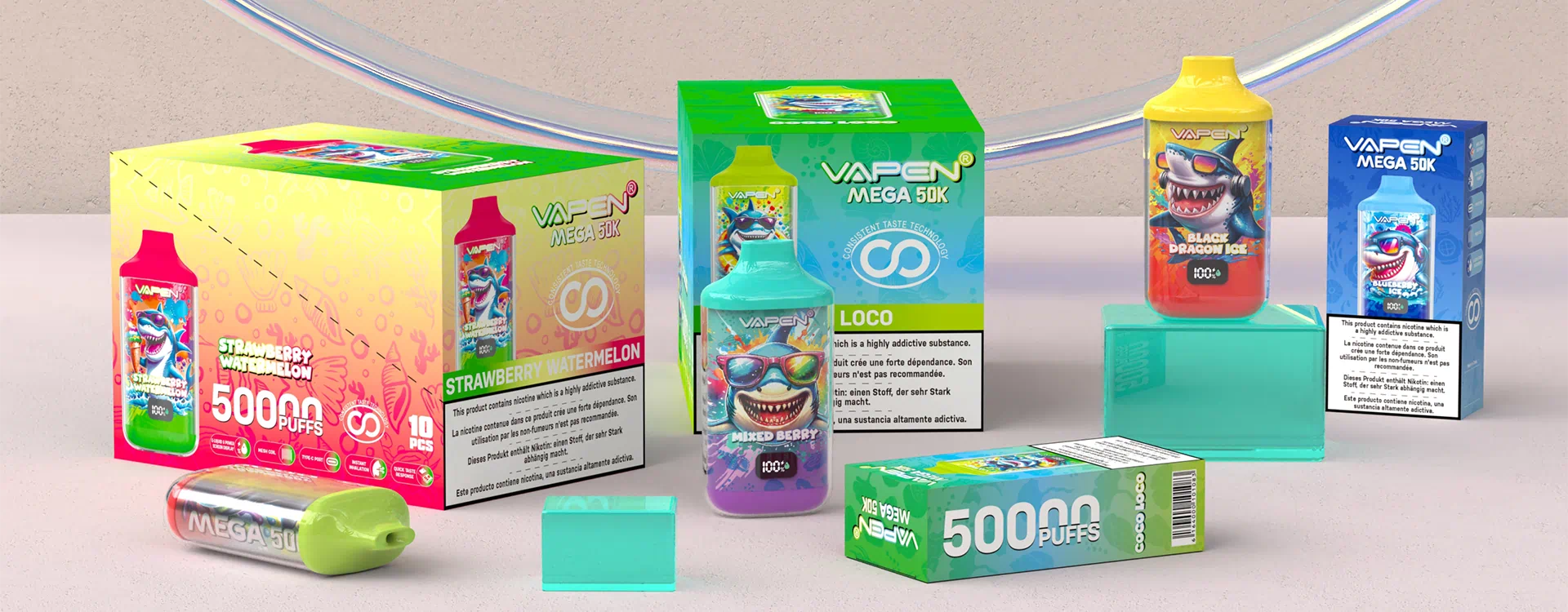 VAPEN MEGA — Display Box, Single Pack & Device