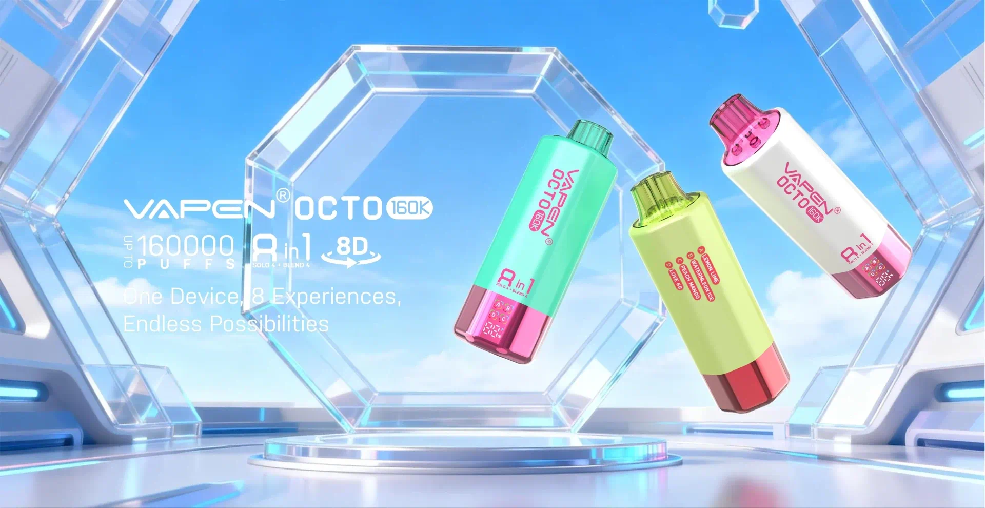 VAPEN OCTO 160K 8IN1 — 8‑in‑1 Quad‑Tank Disposable Vape | Up to 160,000 Puffs