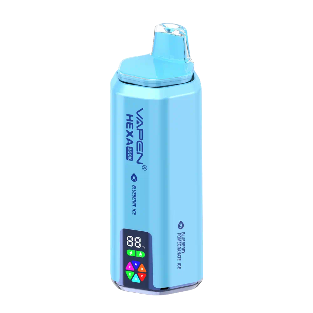 vapen-hexa-200k-6in1-set1-blueberry-ice-blueberry-pomegranate-ice-white-peach-razz-mixed-berry-strawberry-banana-triple-melon