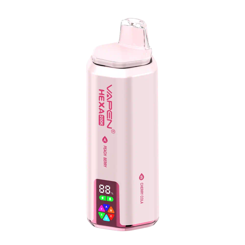 vapen-hexa-200k-6in1-set2-peach-berry-cherry-cola-blue-razz-gummy-bear-cherry-berry-fizzy-cherry-red-bull