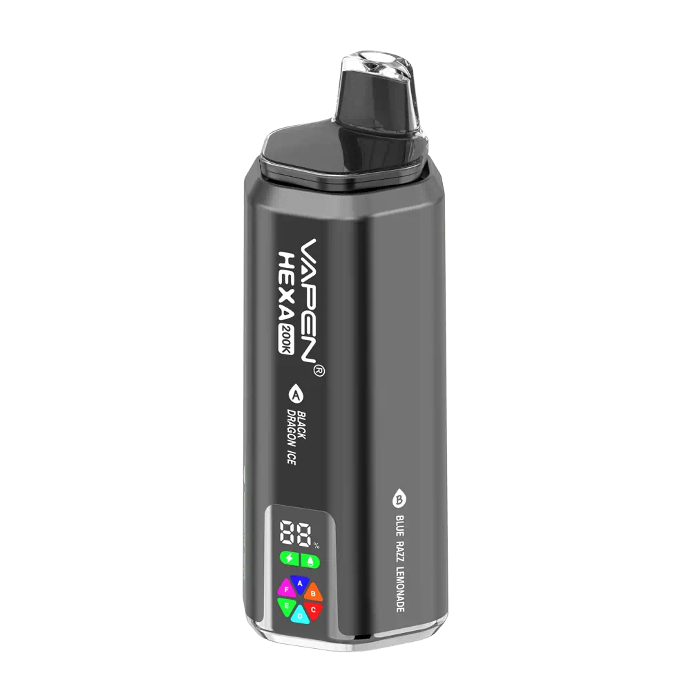 vapen-hexa-200k-6in1-set6-black-dragon-ice-blue-razz-lemonade-lemon-peach-lemon-lime-peach-ice-strawberry-kiwi